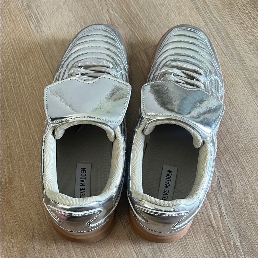 Steve Madden Shiny Silver Sneakers